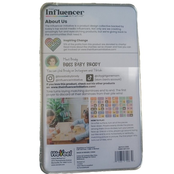 The Influencer "Two Of A Kind"Dominos Game Educational Learning Domino game Gift - Picture 4 of 4